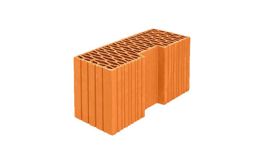Керамический рядовой блок Porotherm 44R угловой блок